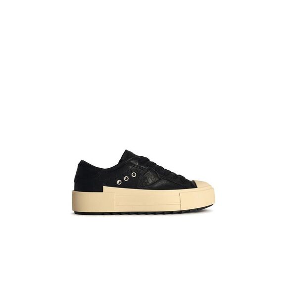 Philippe Model 'Paris' Black Leather Sneakers Women - Picture 1 of 3